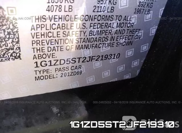 1G1ZD5ST2JF219310 фото 10