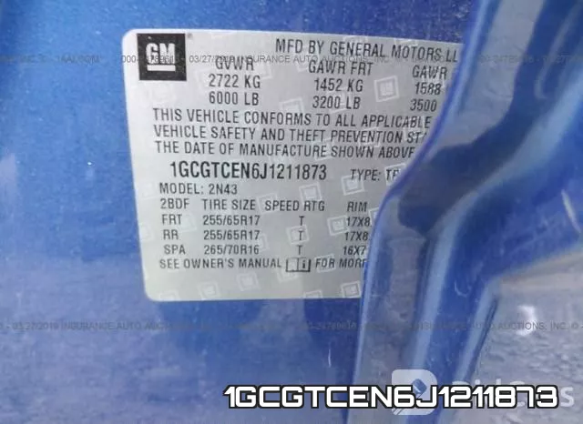 1GCGTCEN6J1211873 фото 10