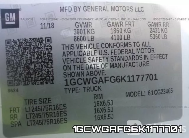 1GCWGAFG6K1177701 фото 10