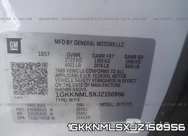 1GKKNMLSXJZ150956 фото 10