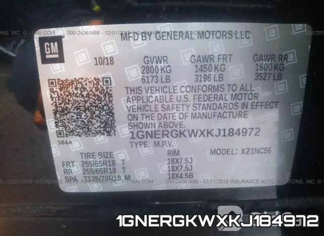 1GNERGKWXKJ184972 фото 10
