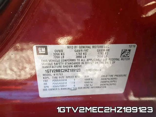 1GTV2MEC2HZ189123 фото 2
