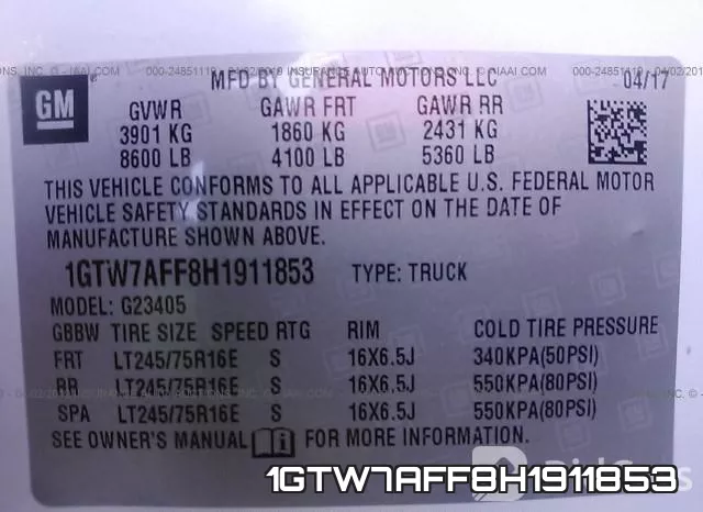 1GTW7AFF8H1911853 фото 10