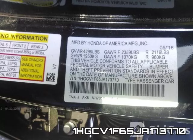 1HGCV1F65JA173770 фото 10