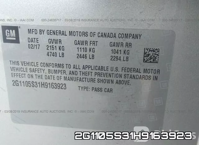 2G1105S31H9163923 фото 10