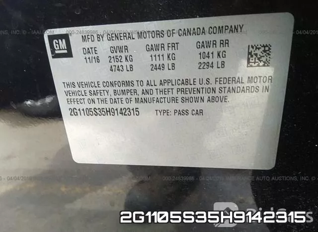 2G1105S35H9142315 фото 9