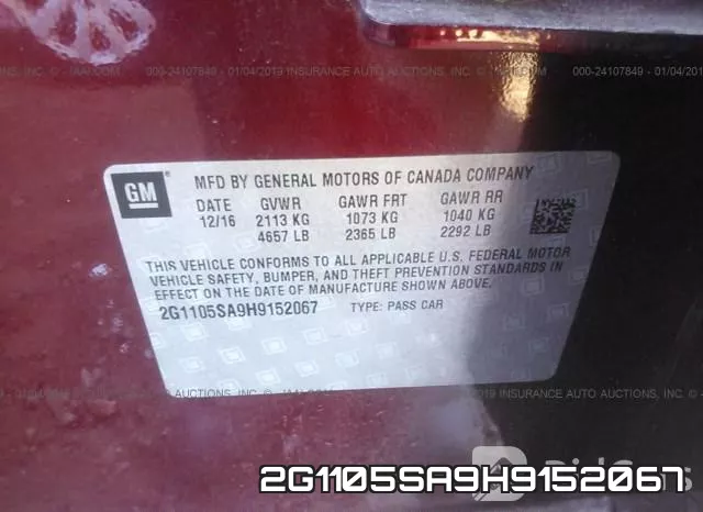 2G1105SA9H9152067 фото 10