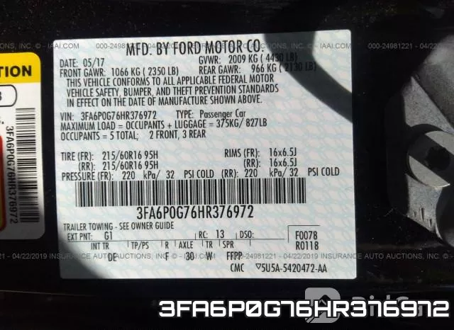3FA6P0G76HR376972 фото 10