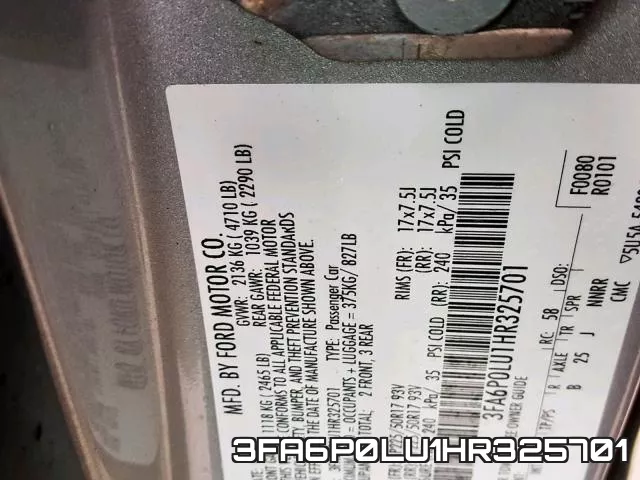 3FA6P0LU1HR325701 фото 2