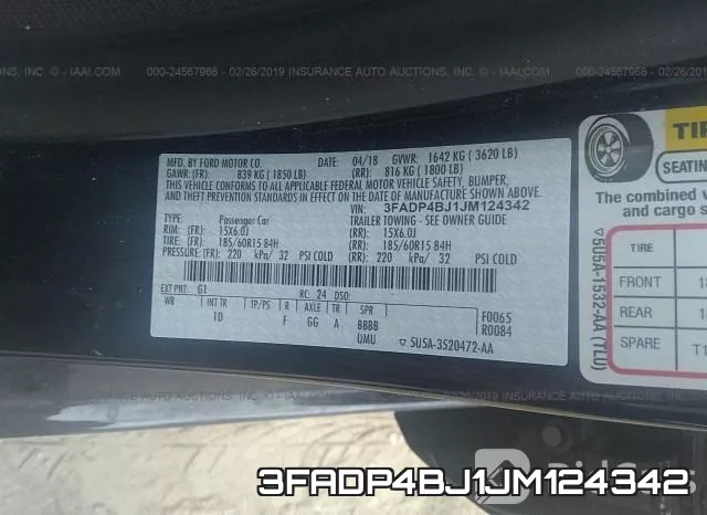 3FADP4BJ1JM124342 фото 10