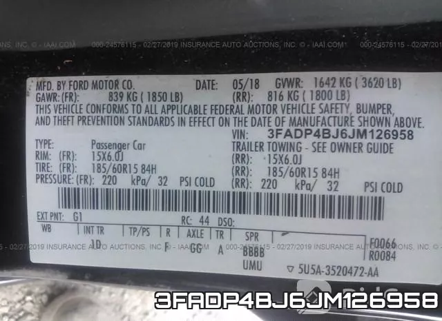 3FADP4BJ6JM126958 фото 10