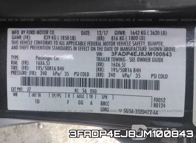 3FADP4EJ8JM100843 фото 10