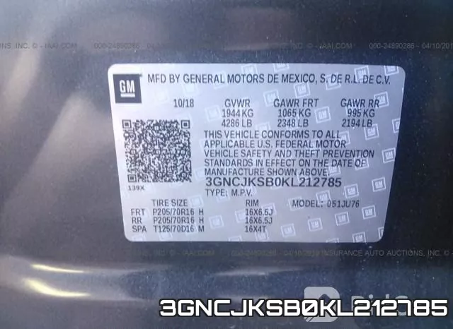 3GNCJKSB0KL212785 фото 10