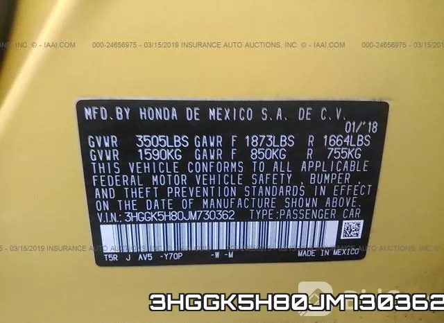 3HGGK5H80JM730362 фото 10