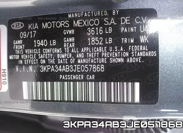 3KPA34AB3JE057868 фото 10