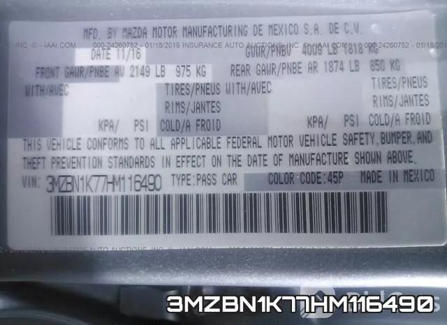 3MZBN1K77HM116490 фото 10