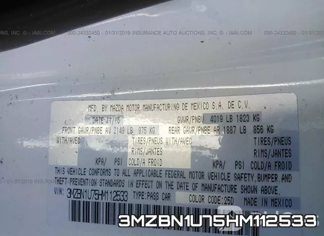 3MZBN1U75HM112533 фото 10