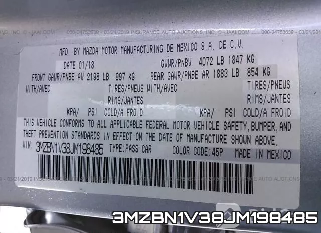 3MZBN1V38JM198485 фото 10
