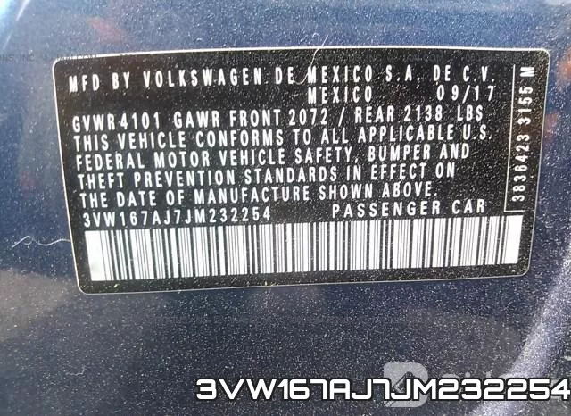 3VW167AJ7JM232254 фото 10