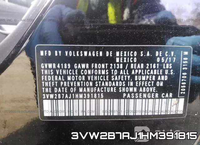 3VW2B7AJ1HM391815 фото 10