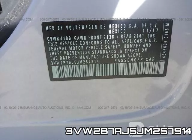 3VW2B7AJ5JM257914 фото 10