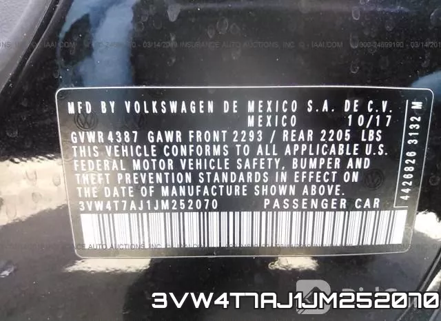 3VW4T7AJ1JM252070 фото 10