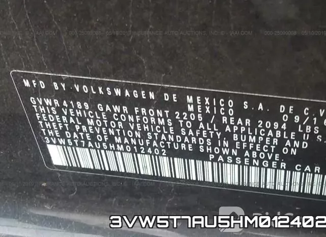 3VW5T7AU5HM012402 фото 10