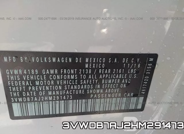 3VWDB7AJ2HM291473 фото 10