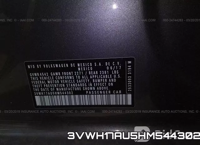3VWH17AU5HM544302 фото 10