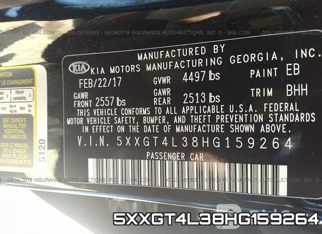5XXGT4L38HG159264 фото 9