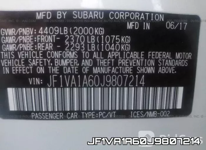 JF1VA1A60J9807214 фото 20