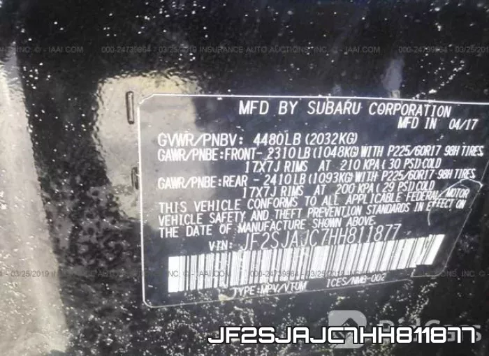 JF2SJAJC7HH811877 фото 10