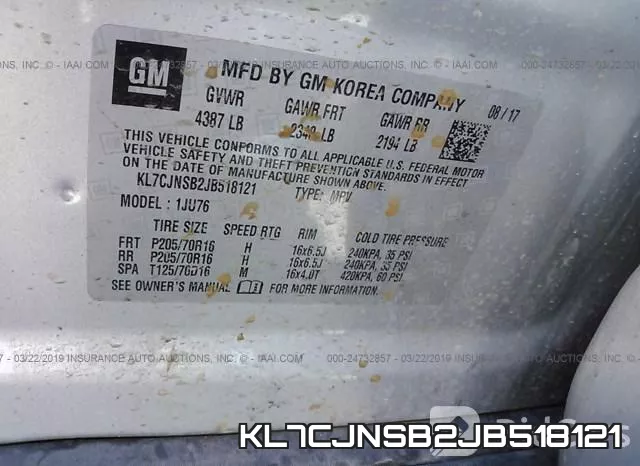 KL7CJNSB2JB518121 фото 10