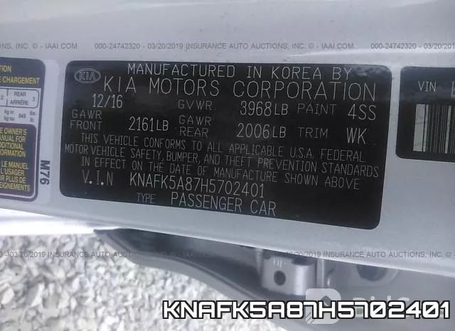 KNAFK5A87H5702401 фото 10