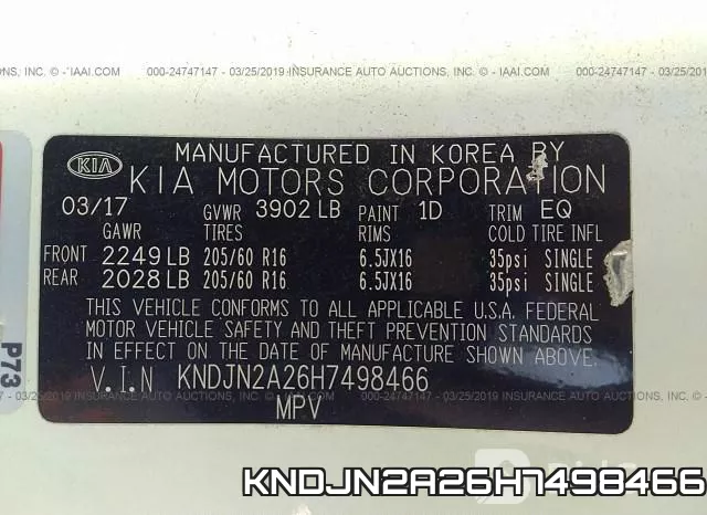 KNDJN2A26H7498466 фото 9