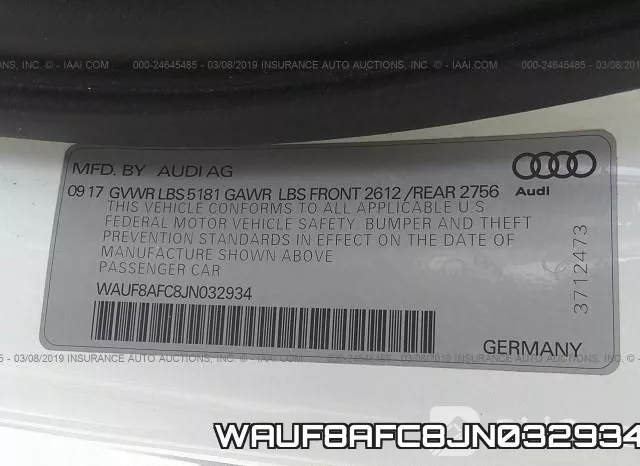 WAUF8AFC8JN032934 фото 10