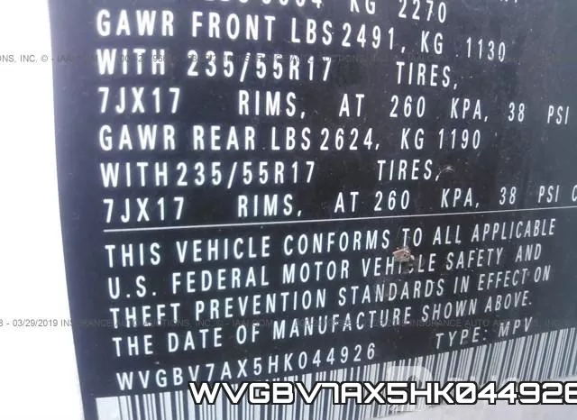 WVGBV7AX5HK044926 фото 10