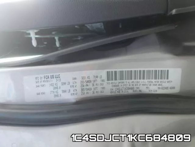 1C4SDJCT1KC684809 фото 2