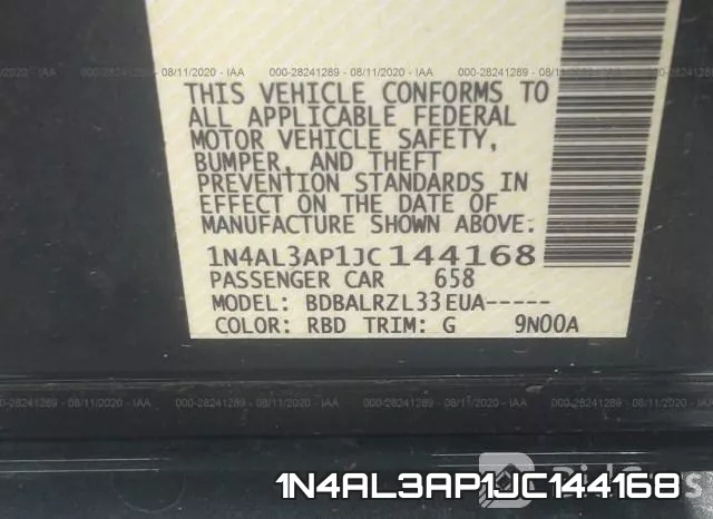 1N4AL3AP1JC144168 фото 10