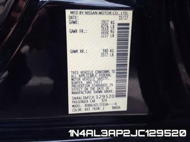 1N4AL3AP2JC129520 фото 2