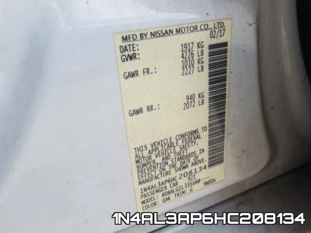 1N4AL3AP6HC208134 фото 2