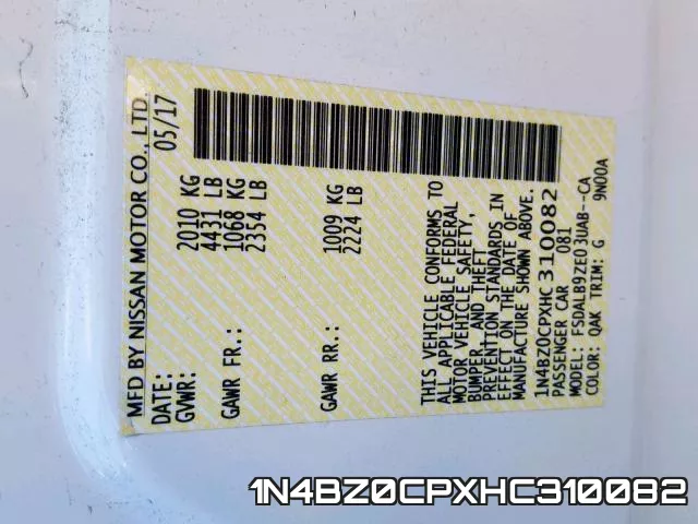 1N4BZ0CPXHC310082 фото 2