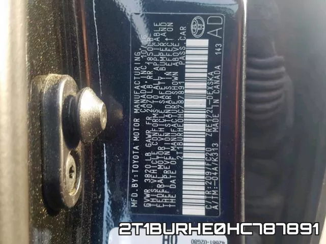 2T1BURHE0HC787891 фото 2