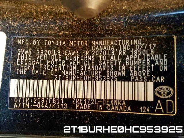 2T1BURHE0HC953925 фото 2
