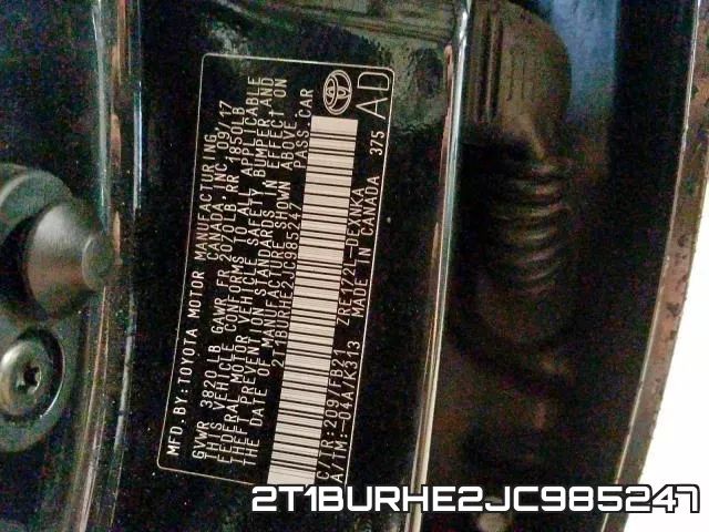 2T1BURHE2JC985247 фото 2
