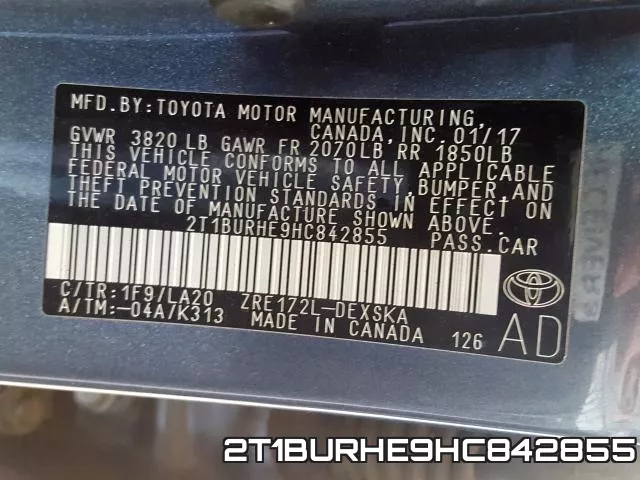 2T1BURHE9HC842855 фото 2