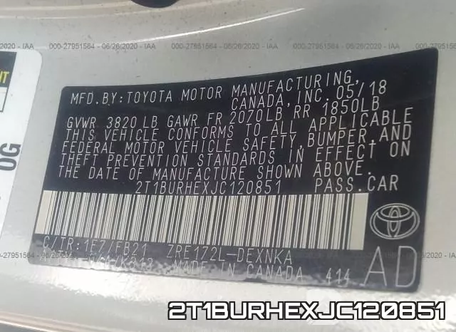 2T1BURHEXJC120851 фото 10