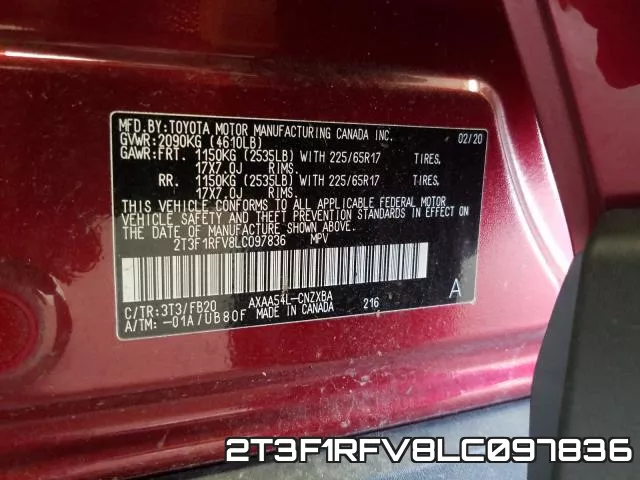 2T3F1RFV8LC097836 фото 2