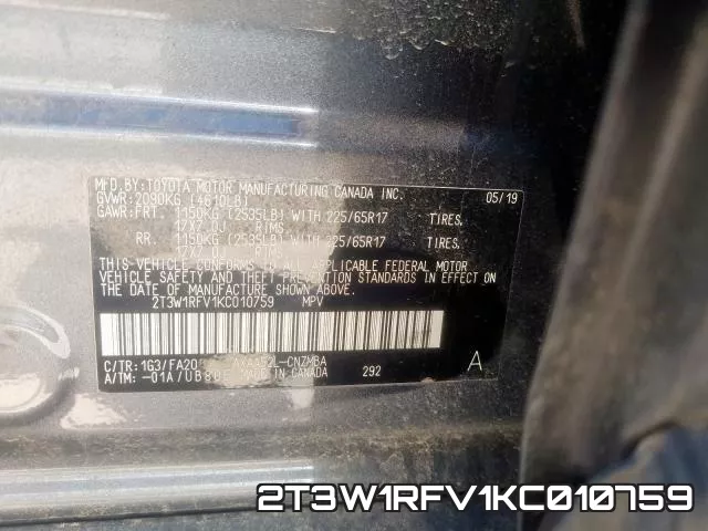 2T3W1RFV1KC010759 фото 2