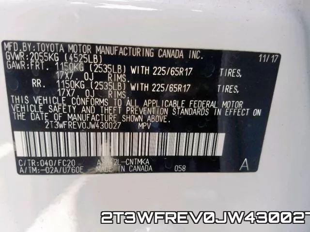 2T3WFREV0JW430027 фото 2